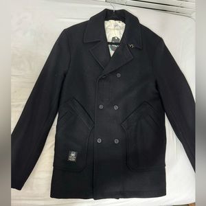 *NEVER WORN Men’s Garbstore Peacoat in Black Size Small